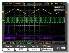 Hantek DSO8060 портативный цифровой осциллограф 2CH 60 МГц мультиметр/анализатор спектра/генератор сигналов/частота счетчик все в одном