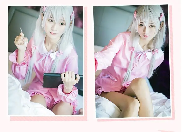 Anime Eromanga Sensei Cosplay Costume Izumi Sagiri Copslay Coat Sleepwear Pink Pajamas T-shirt Fancy Party Outfits for Halloween (26)