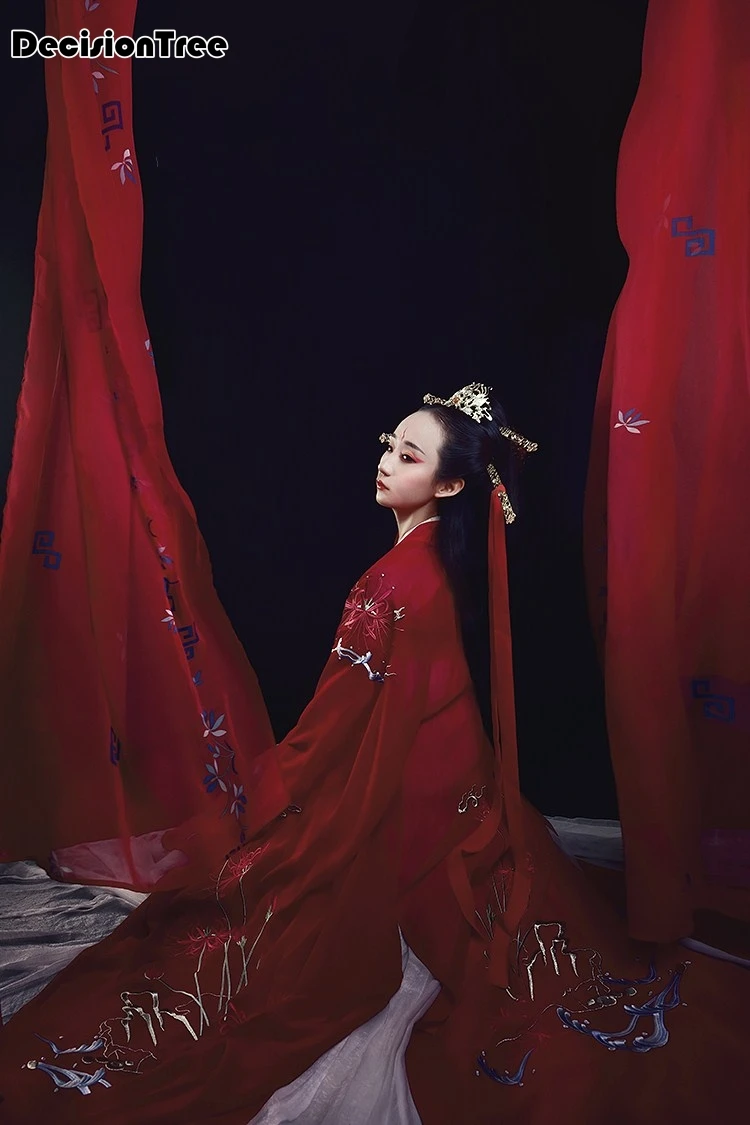 Женское китайское платье hanfu, китайский древний костюм, традиционное женское платье hanfu, современный костюм для девушек, костюм с вышивкой