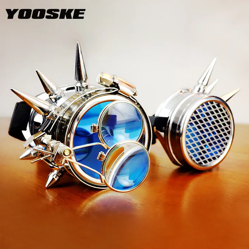 

YOOSKE Retro Steampunk Sunglasses Men Women Goggles Steam Punk Sun Glasses for Halloween Cosplay Party Glasses Vintage Eyewear
