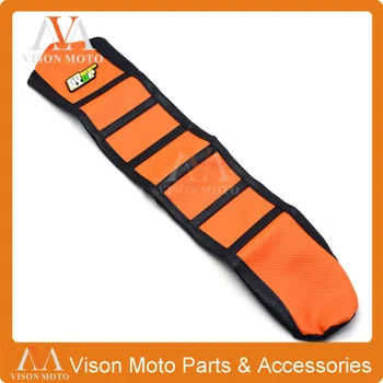 Ribbed Orange Gripper Soft Seat Cover For KTM SX85 13-16 Enduro Dirt Bike Racing
