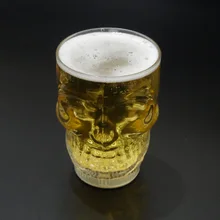 1 шт 400 мл светодиодный фонарик в форме черепа Пивная кружка для Хэллоуина, украшение для автомобиля, светящаяся пластиковая чашка