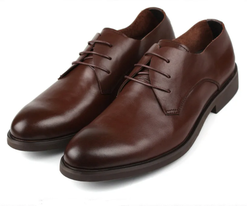 Fashion black brown tan brogue dress shoes softe genuine leather casual business shoes new mens wedding