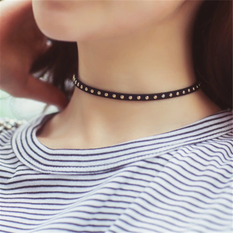 2019 New Fashion Maxi Torques Black Genuine Leather Necklace For Women Retro Bib Statement Chain Jewelry | Украшения и аксессуары