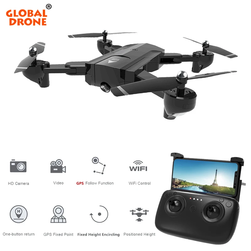 Global font b Drone b font Profissional GPS Fly Camera HD Auto Follow Me Foldable FPV