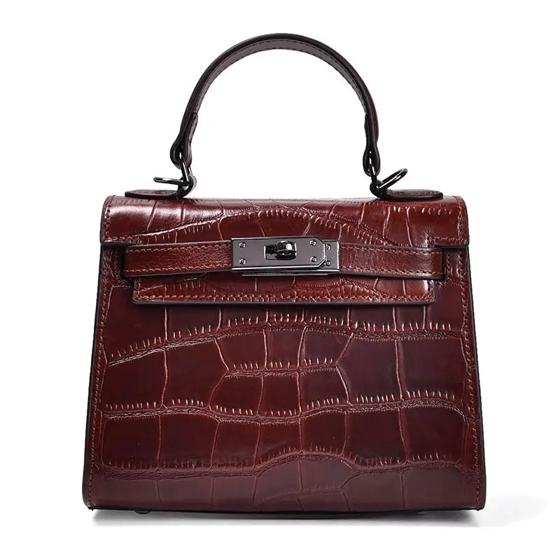 

LOEIL Mini leather crocodile pattern bag Messenger bag female small bag handbag retro temperament tide