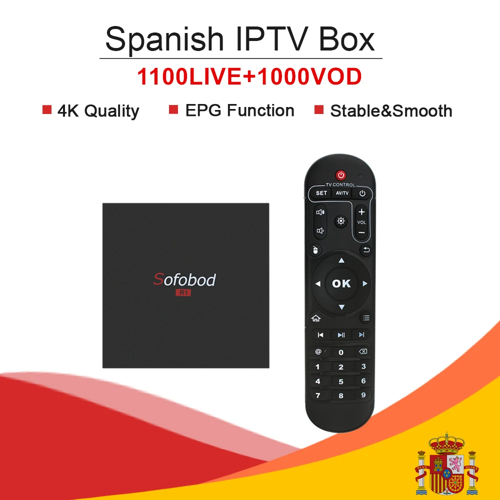 Spain iptv box android tv box 4k Quad Core 8GB rom spain Arabic france