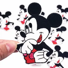 1 шт. мышление Микки железа на патч шитье на вышитой аппликацией ткани для куртки значок DIY пользовательские одежды наклейки для одежды