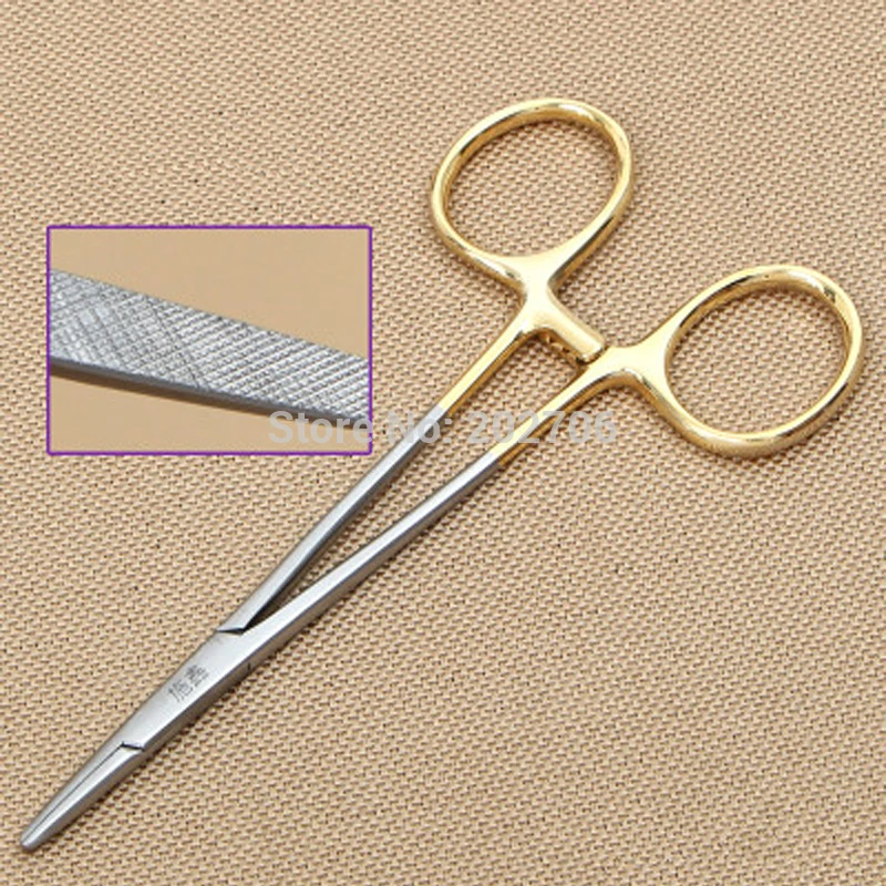 

12.5cm Golden color handle Needle clamp medical pliers Surgical forceps Double eyelid cosmetic plastic surgery Needle holder