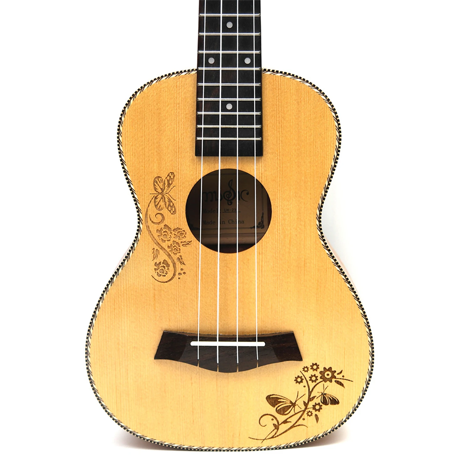BAACHANG 26 pulgadas ukelele ukelele uklele Hawaiian peque/ña guitarra Acacia chapa de madera de gama alta solo