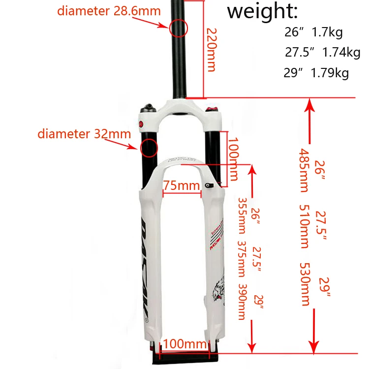 PASAK Сплав Вилка для горного велосипеда 26 27,5 29er Размер воздушная вилка Supension горный велосипед 32RL 100 мм вилка для более чем SR SUNTOUR EPIXON