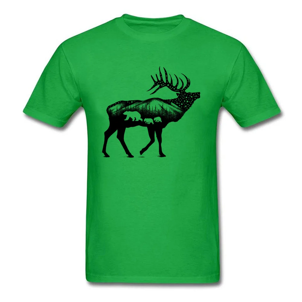 ELK 100% Cotton Fabric Tshirts for Boys Short Sleeve Cool Tops T Shirt Graphic Summer O Neck T-Shirt Normal Wholesale ELK green