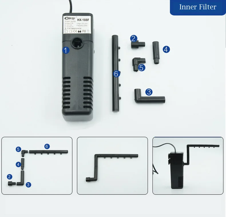 3 в 1 аквариум фильтр Водяной насос высокого давления воздушный насос Увеличение аквариума внутренний фильтр насоса 12/18/25/35W