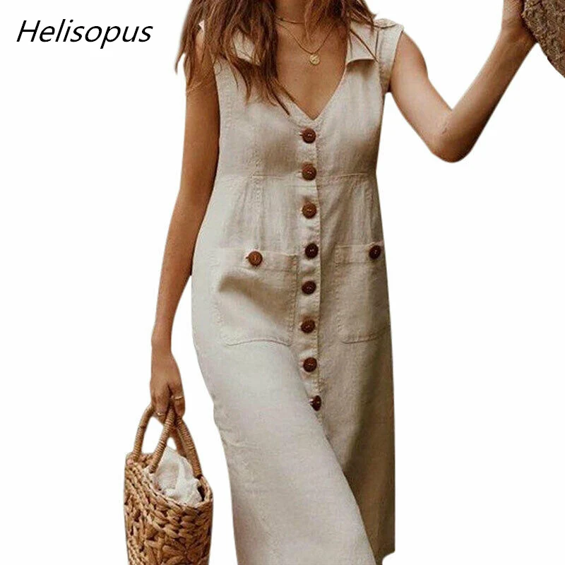 Helisopus 2019 летнее однобортное женское платье с v-образным вырезом элегантное однотонное дизайнерское платье женское