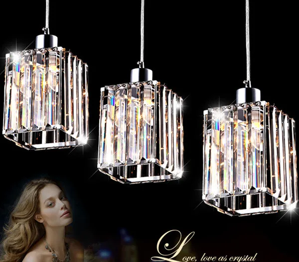 

New 2014 Modern Crystal Bar Pendant Lamp led bulb lights E27 indoor lighting With light 110v/220V Free shipping LPL2-ST3
