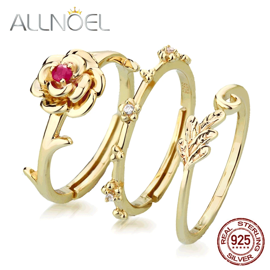 ALLNOEL 100% натуральная 925 пробы серебряное кольцо для женщин натуральный рубин