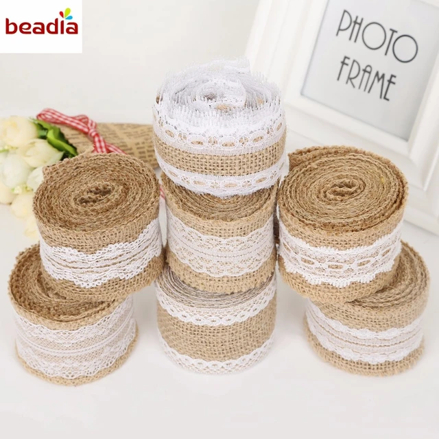 Natural Jute Ribbon, Rustic Burlap Texture, Custom Sizes