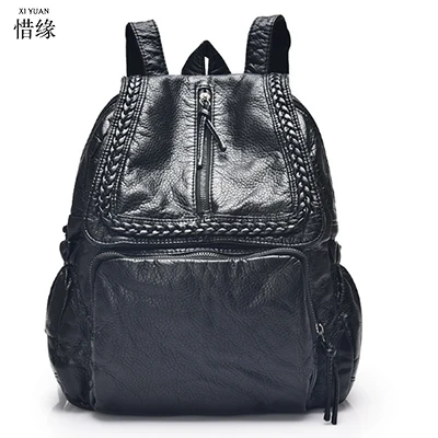 

2017 big backpacks women backpack school bags students backpack ladies women's travel bags leather package baobao black bookbag