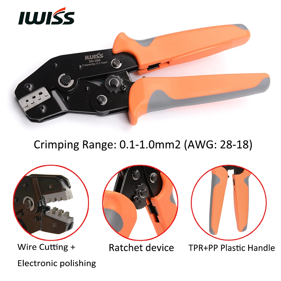 IWISS Hand Crimping Tools SN-28B/SN-48B/SN-01BM/SN-2549/SN-02C/SN-11011 Ratchet Crimping Pliers For Crimp Dupont Terminals