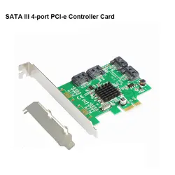 Высокое качество PCIe 4 встроенный SATA III 6 ГБ/сек. Порты 88SE9215 чип контроллера 2,0x1 карты расширения низкий кронштейн