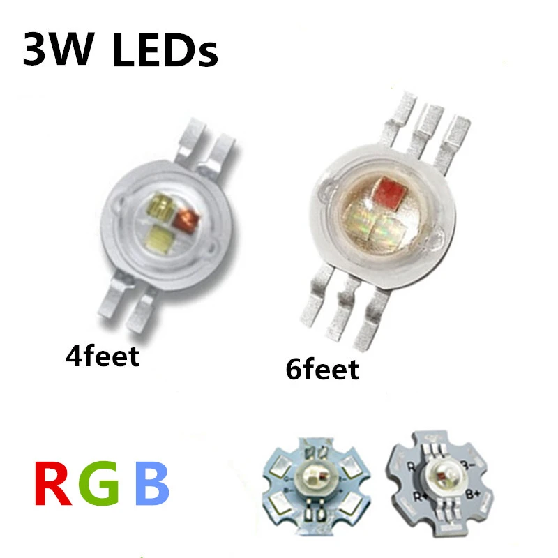 50X 100X Wholesale Lights LED RGB COB Chip Beads 3W With Star PCB Red Green Blue 50X 100X Wholesale Lights LED RGB COB Chip Beads 3W With Star PCB Red Green Blue