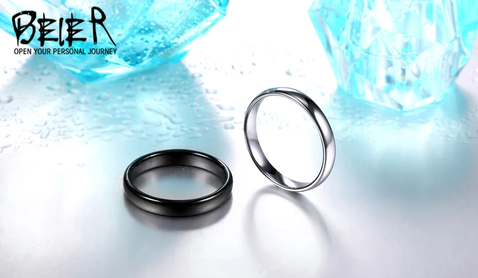 BEIER Classic Simple Plain Design Lovers Rings Woman Couples Wedding& Engagement Fashion Jewelry High Polished Ring BR-R051