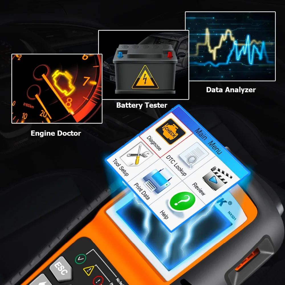 NEXPEAK NX501 автомобильный диагностический инструмент полный OBD2 Функция