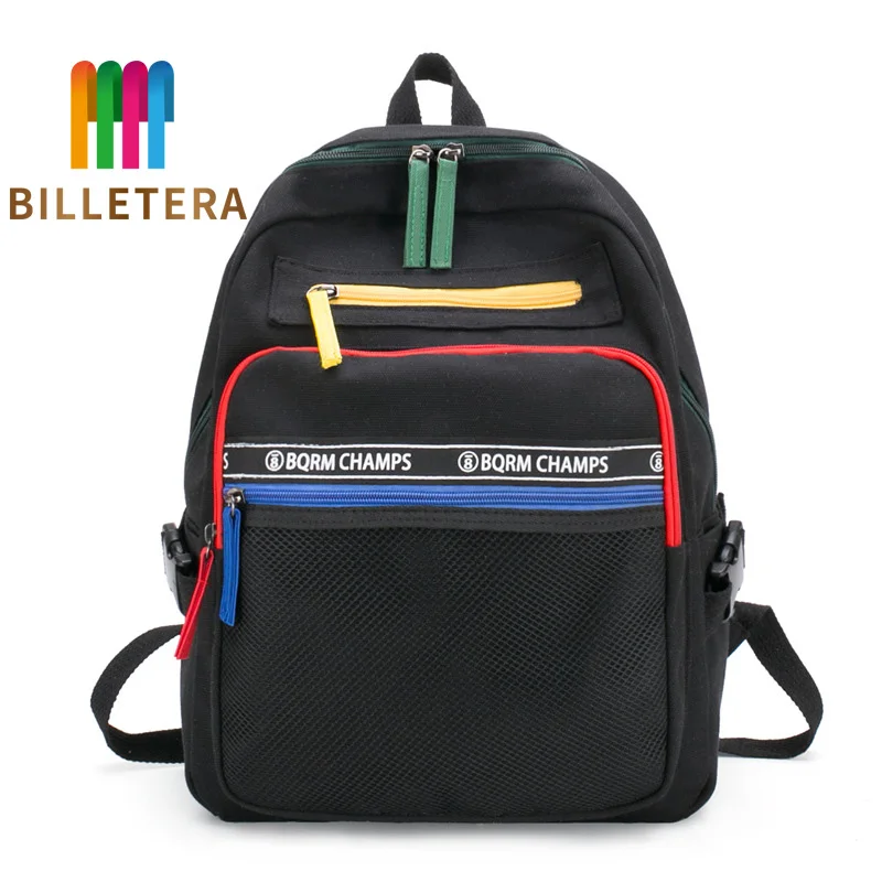 

BILLETERA Backpack Women Canvas High School Students Campus Backpack Schoolbag Travel Bag