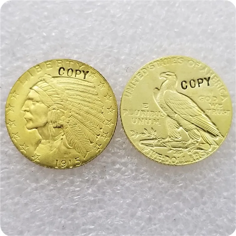 USA 1915-P S $5 Indian Head Quarter Eagle Gold Coin COPY COINS | Дом и сад