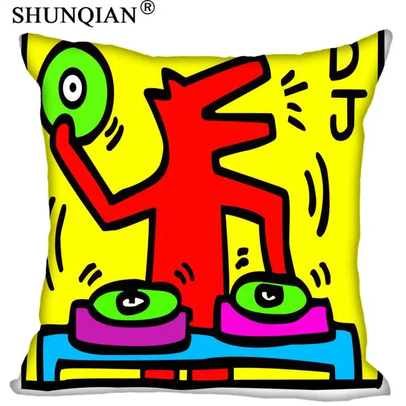 Customized Pillow Cover Keith Haring Decorative Pillowcase Square Zipper Pillow Cover 20X20cm 35X35cm 40x40cm