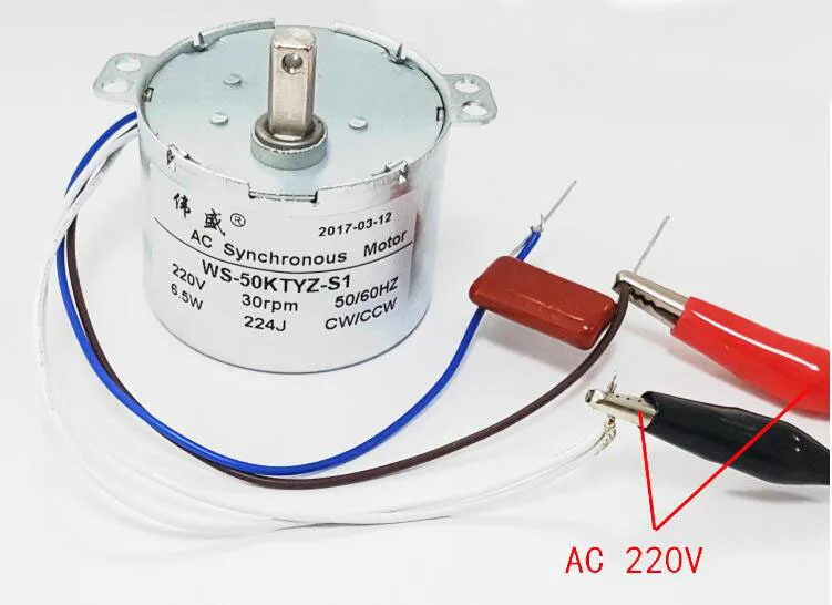 50KTYZ permanent magnet synchronous motor 220V 6.5W 2.5/5/10/20/30RPM AC motor