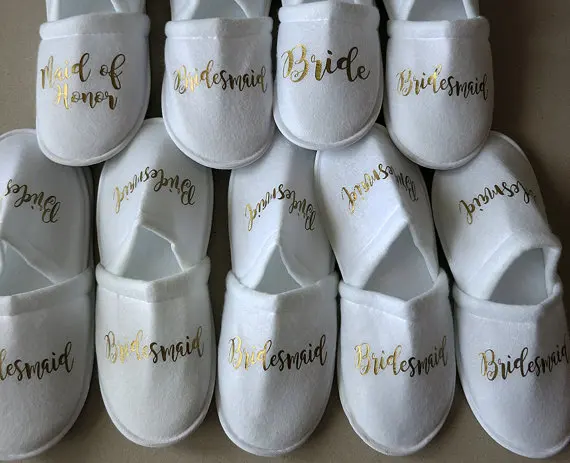 

custom Birthday Wedding Bridesmaid maid of honor Bride tribe Slippers Hen weekend Bachelorette Spa Slippers party favors gifts