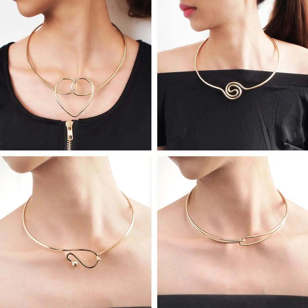 Geometric Alloy Chokers Necklaces For Women Metal choker necklace,women jewelry