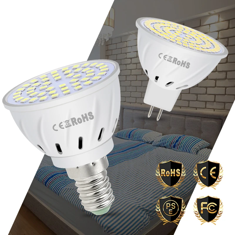 

GU10 Spotlight LED Bulbs 220V E27 Corn Bulb GU5.3 MR16 Spot Light E14 Ampoule LED Lamp gu 10 48 60 80leds Bombillos B22 2835 SMD