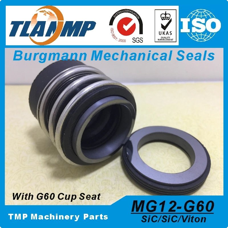 MG12-25/G60, MG12/25-G60 Burgmann резиновые Bellow механические уплотнения с G60 чашки резиновые стационарные сиденья-(материал: SIC/VIT