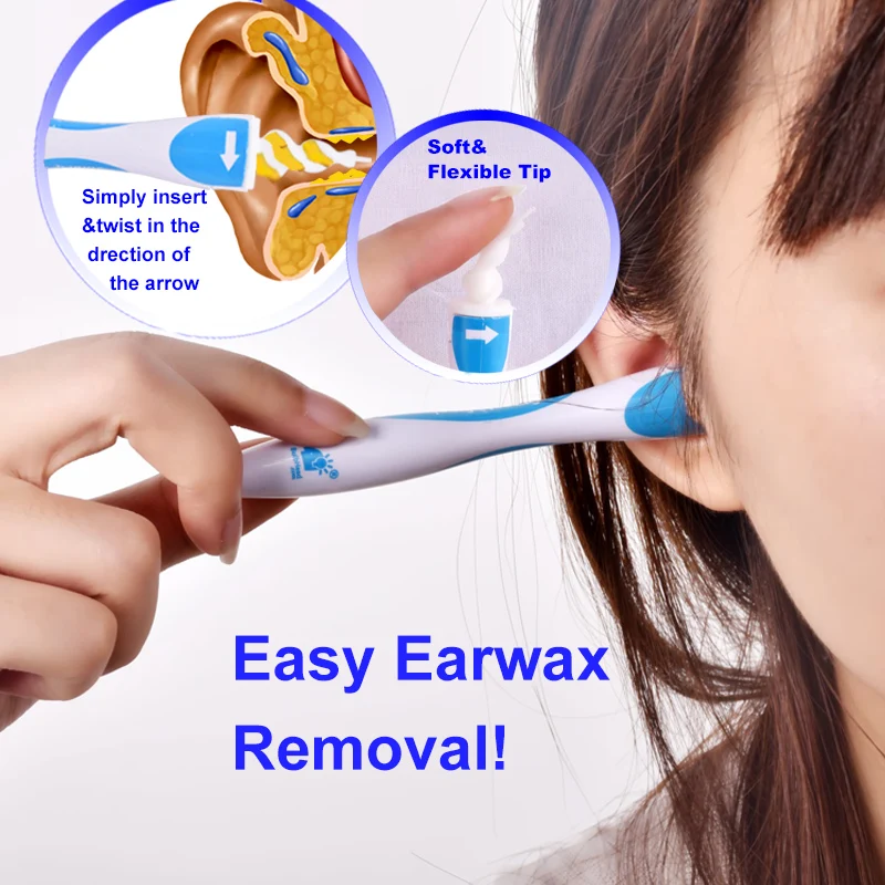 

16Tips Earwax Cleaner Removal Easy Swab Earwax Remover Spiral Soft Safe Earpick Tools Ear Cleaning Tools Earpick Swab