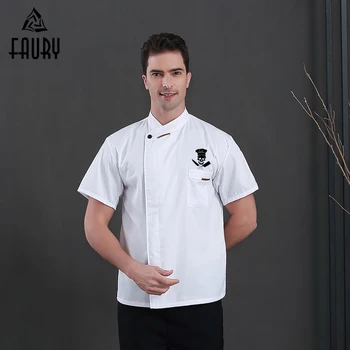 

2019 Gorro Cocina Kitchen Chef Jacket Food Service Custom Logo Overalls Summer Breathable Bakery Hotel Chef Uniform Wholesale
