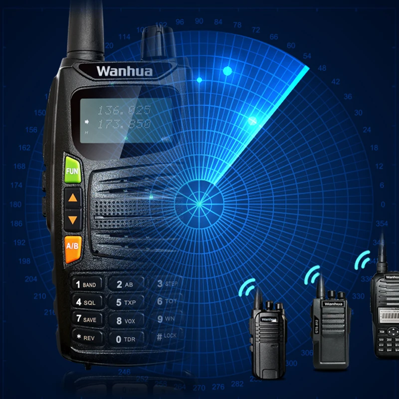 Новый Радио Двухканальные рации Wanhua GTS710 136-174 мГц/400-480 мГц 128CH Мощность 5 Вт Dual Band двойной Дисплей Водонепроницаемый двухстороннее Радио