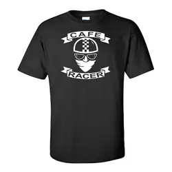 Принт футболка мужская брендовая одежда Высокое качество Мужские футболки Кафе RACER-мотоцикл хлопок низкая цена Топ Футболка для