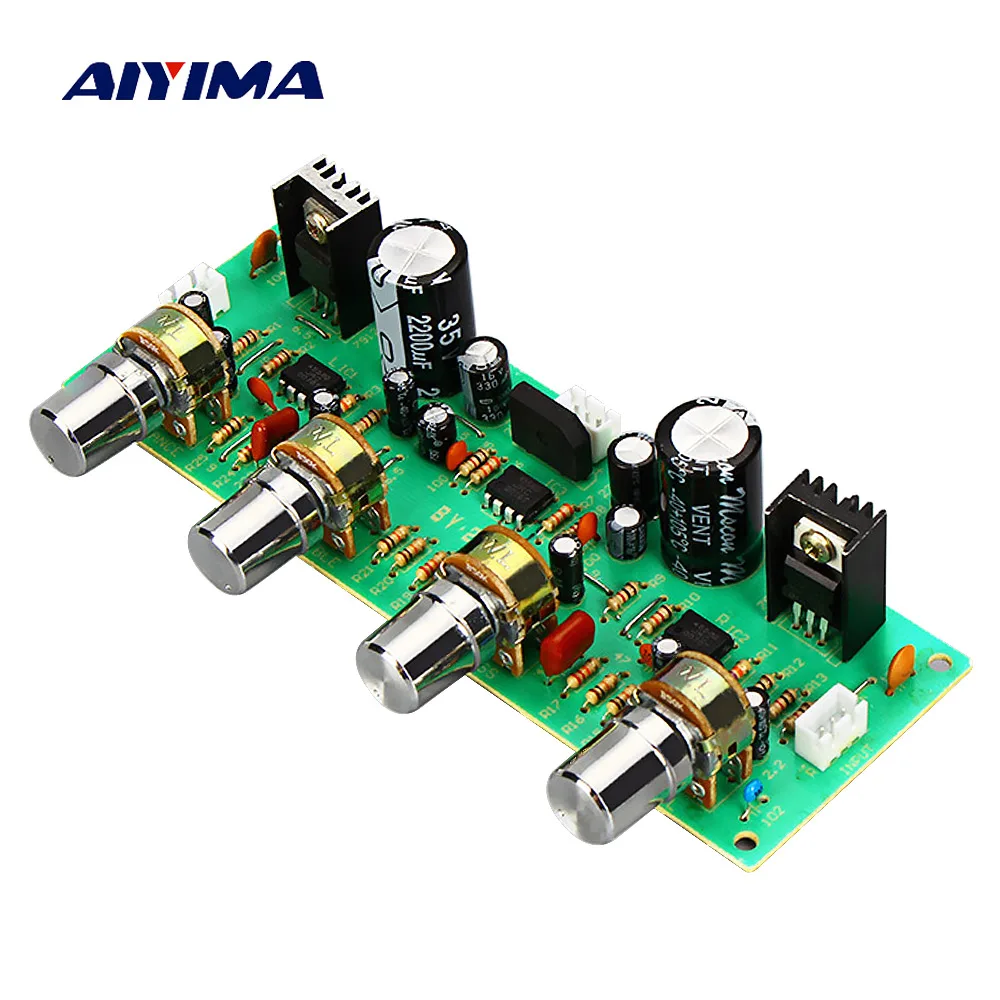 AIYIMA 2,0 NE4558 аудио предусилитель доска высоких частот бас баланс Регулируемый аудио предусилитель плата с регулятором тона Двойной AC 12-15