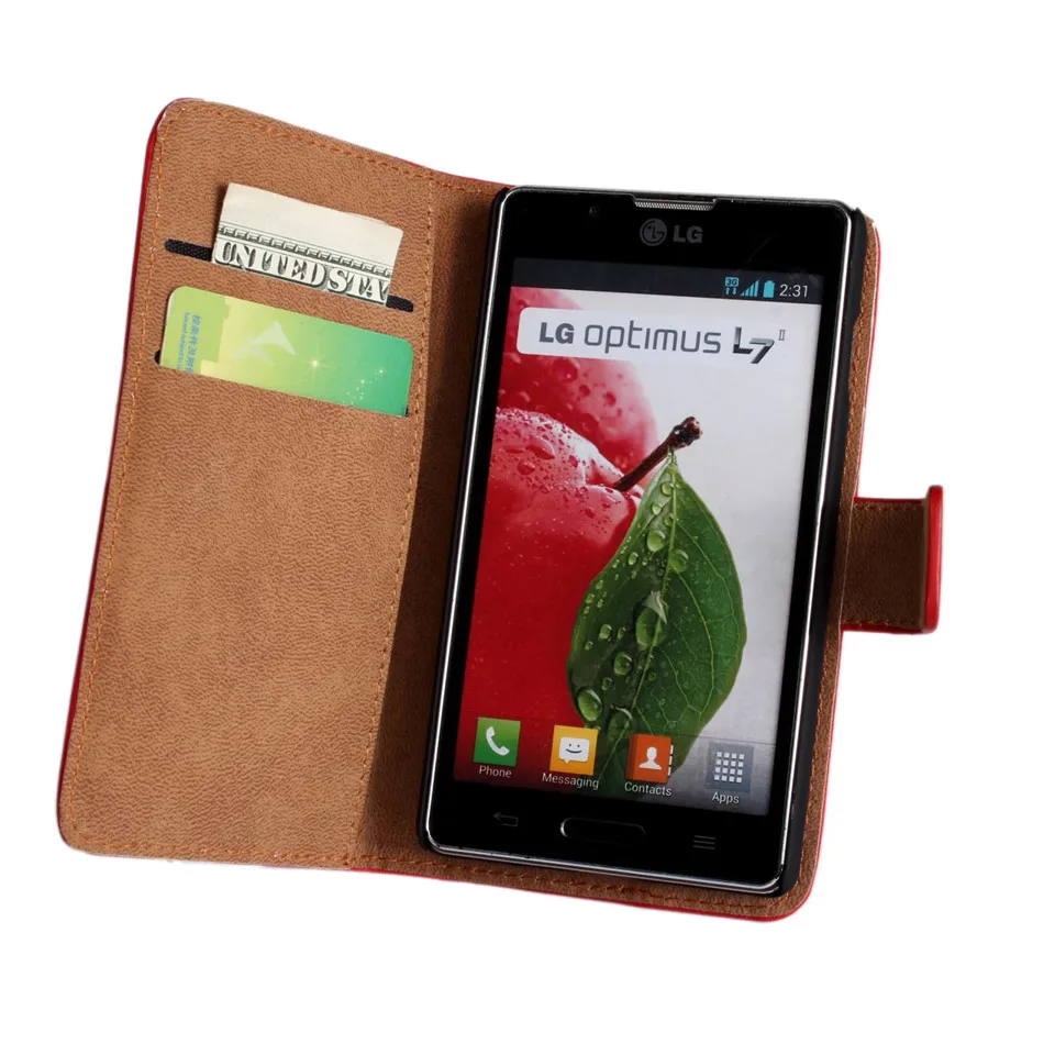 Роскошный Кошелек Стенд Кожа Case Для LG L7 II/2 P715/P716 P714 Случаи Мобильного Телефона