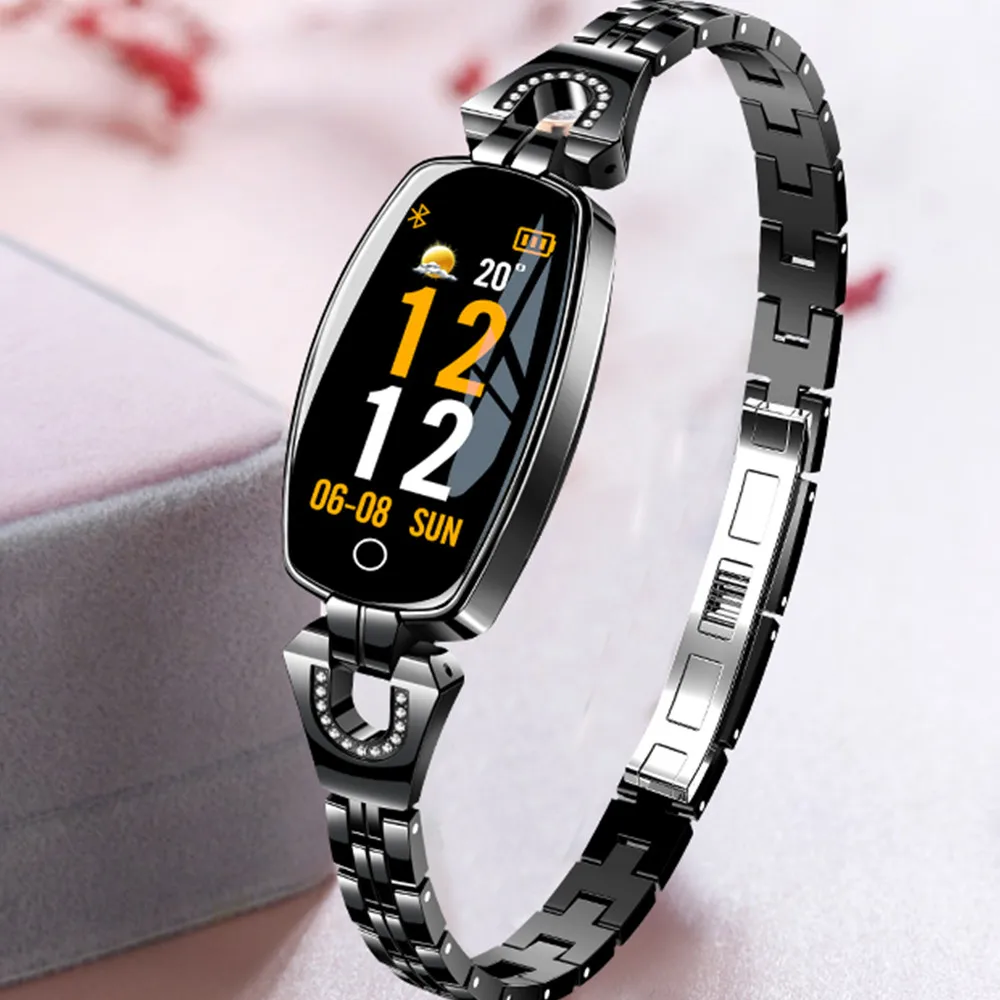 

696 H8 Women Fashion Smart Watch Metal Watch Heart Rate Blood Pressure Oxygen Detection Waterproof Android IOS Smartwatches