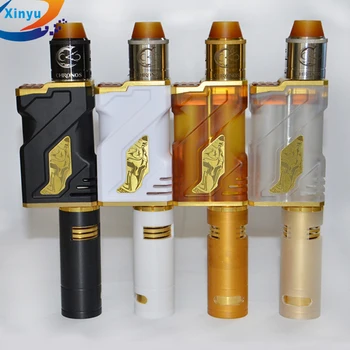 

HOT kratos extention tube KIT MOD BOX Double 18650 battery mechanical mod Brass POM PC PEI Vaporizer mech mod E cigarette kit