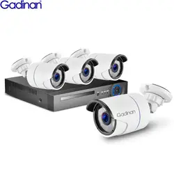 GADINAN 4CH 1080 P NVR комплект 48 В POE CCTV Системы ИК Ночное видение Открытый безопасности 2MP IP Камера P2P видео наблюдения комплект XMeye