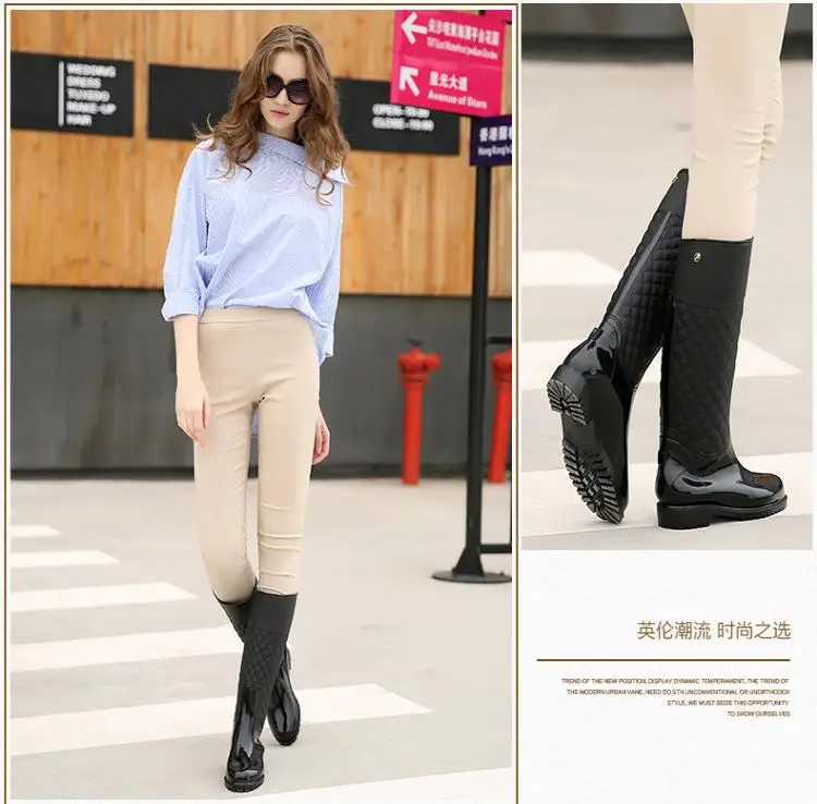 Bottes La Us bleu 5 Noir Étanche Dames Vichy Pluie Taille 6 9 5 De Mode Femmes nwP0O8ZNkX