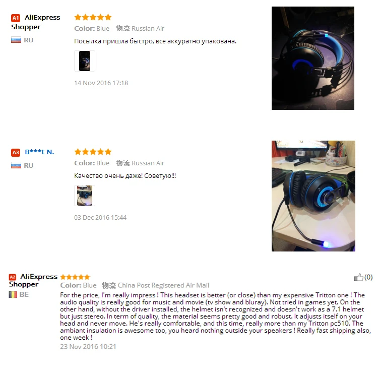 Sades A7 7.1 Surround Sound USB Gaming Headset Headphones Blue color (8)