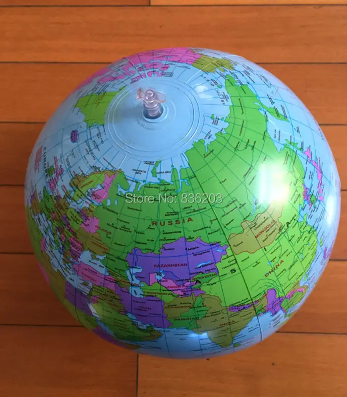 PVC Inflatable Earth Globe Home Decor Geographical Education Teaching Tools 38cm
