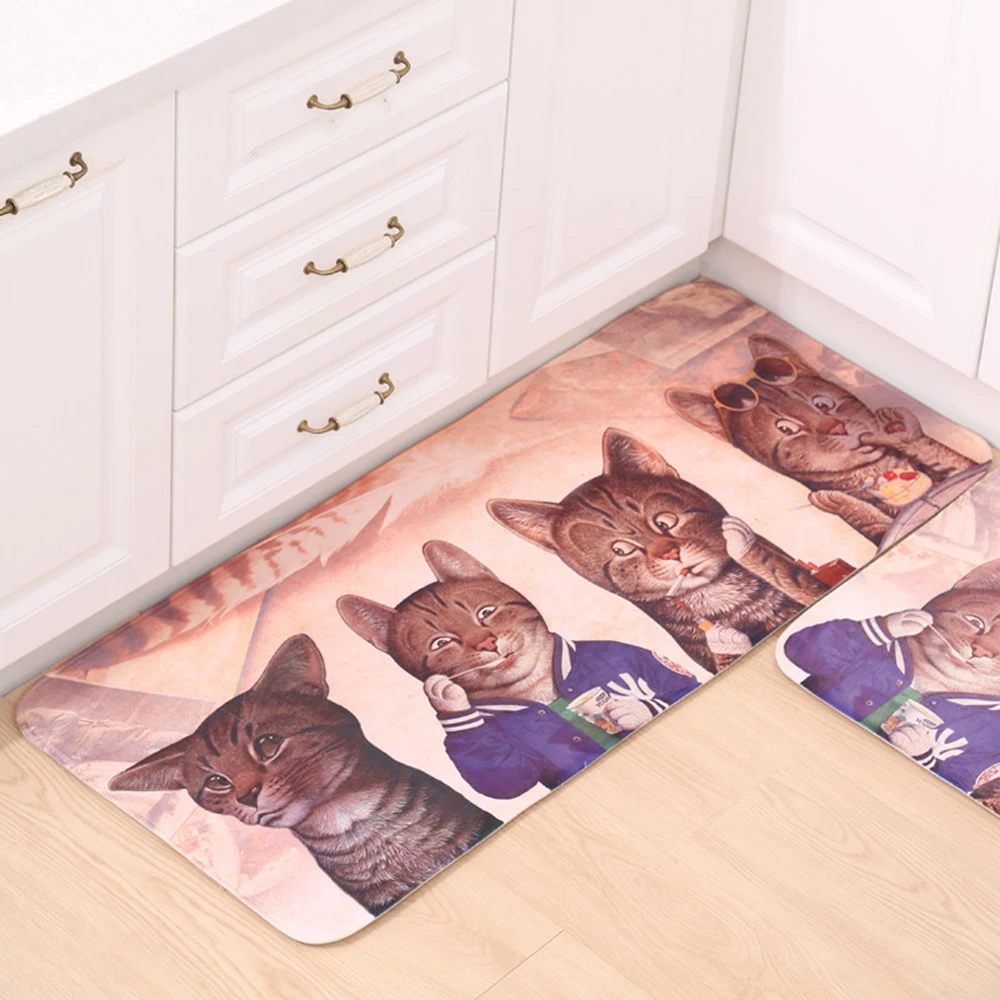 Cartoon katze muster teppich und teppiche für heim wohnzimmer küche bad teppich rutschfeste saugfähigen willkommen bodenmatte