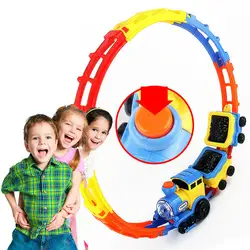 Светящийся трек Набор игрушечных поездов светящийся гоночный трек изгиб поезд игрушки детские игрушки 3D гоночный трек Автостоянка