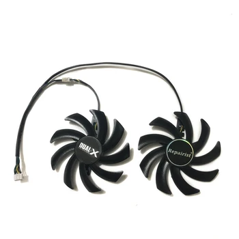 

2pcs/lot DC 12V 0.35A Computer Graphics Card Cooler Fan Replace For HIS R9 270X IceQ X2 Turbo Boost Clock